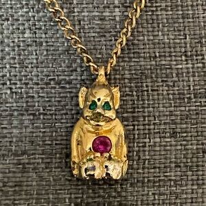Vintage Sterling Silver Gremlin / Gargoyle Creature | Gold Vermeil Necklace